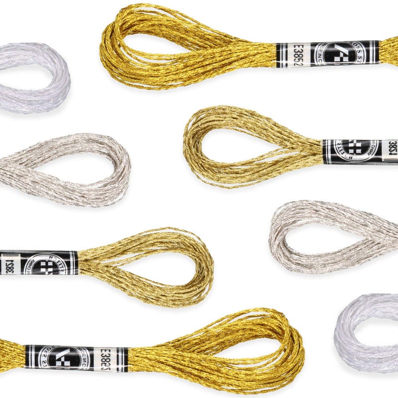 WILLBOND 24 Skeins Metallic Embroidery Floss - Glitter Embroidery Threads for Cross Stitch Crafts Friendship Bracelets(Multiple Color) - Image 3